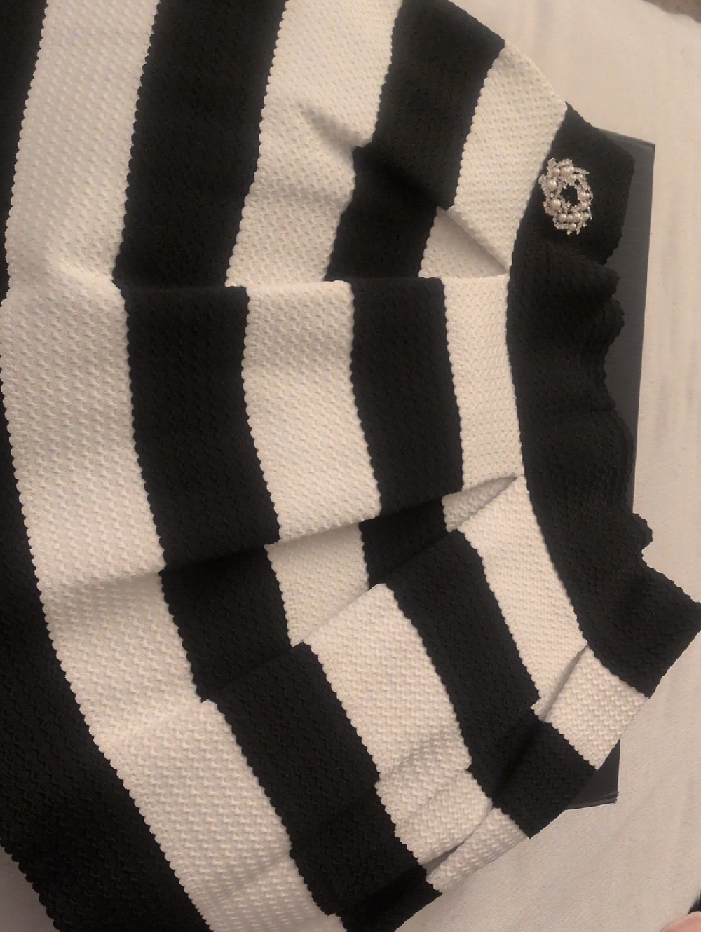 Black And White Striped Tube Skirt